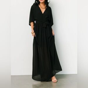 NWOT Baltic Born sold out Black Maxi Dress with belt size XL